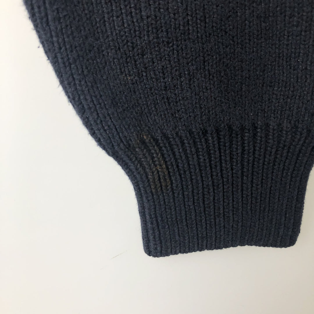 Vintage LLBean ribbed driver's knit sweater from the 90'S to 00s, size L, men's. cotton navy blue type Vintage Second Hand