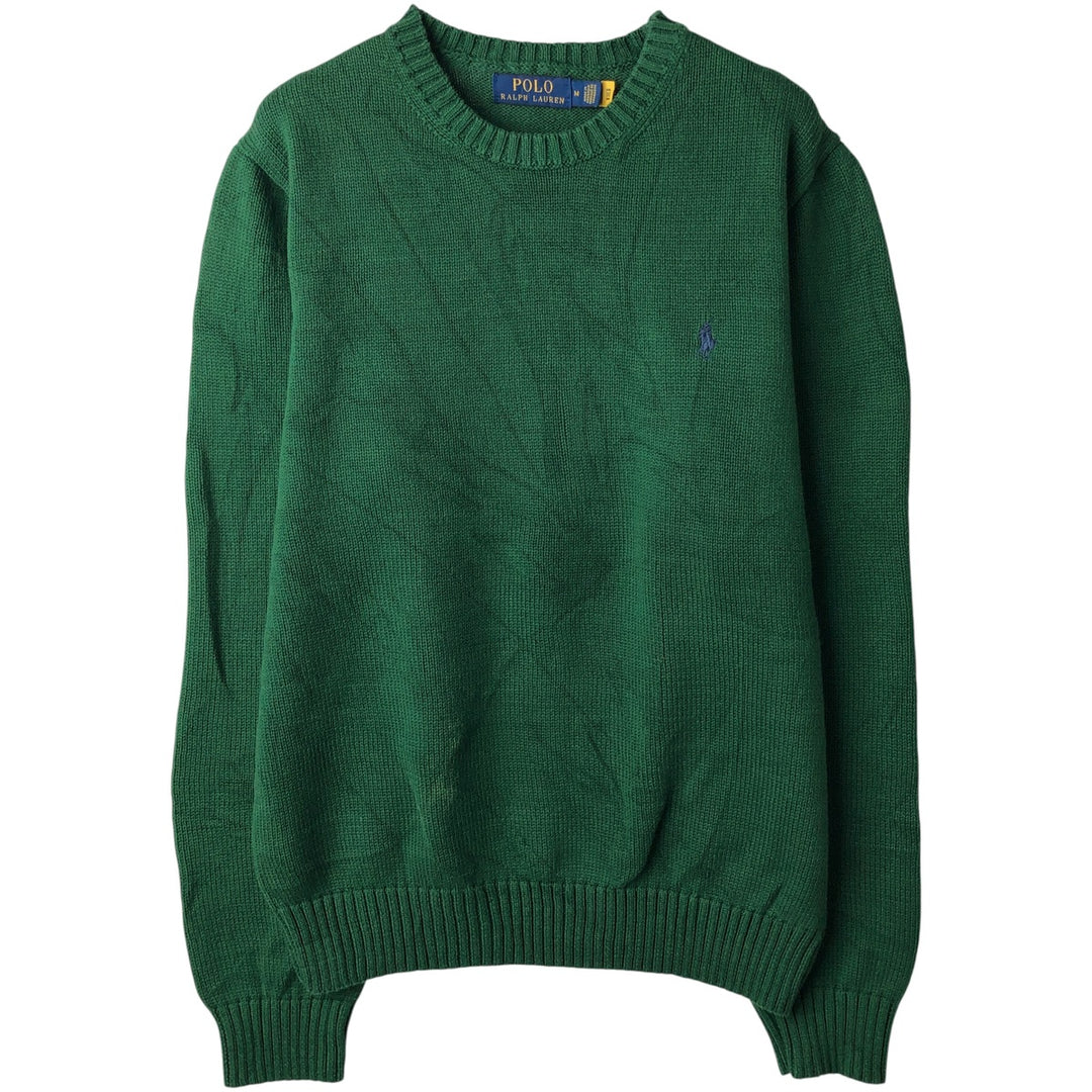 Ralph Lauren POLO RALPH LAUREN cotton knit sweater, men's size M cotton green type Vintage Second Hand