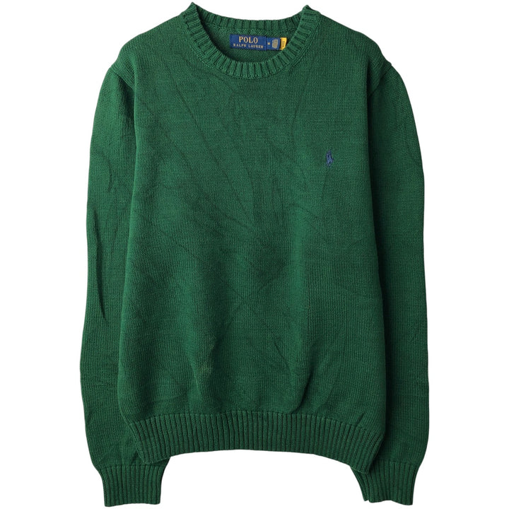 Ralph Lauren POLO RALPH LAUREN cotton knit sweater, men's size M cotton green type Vintage Second Hand