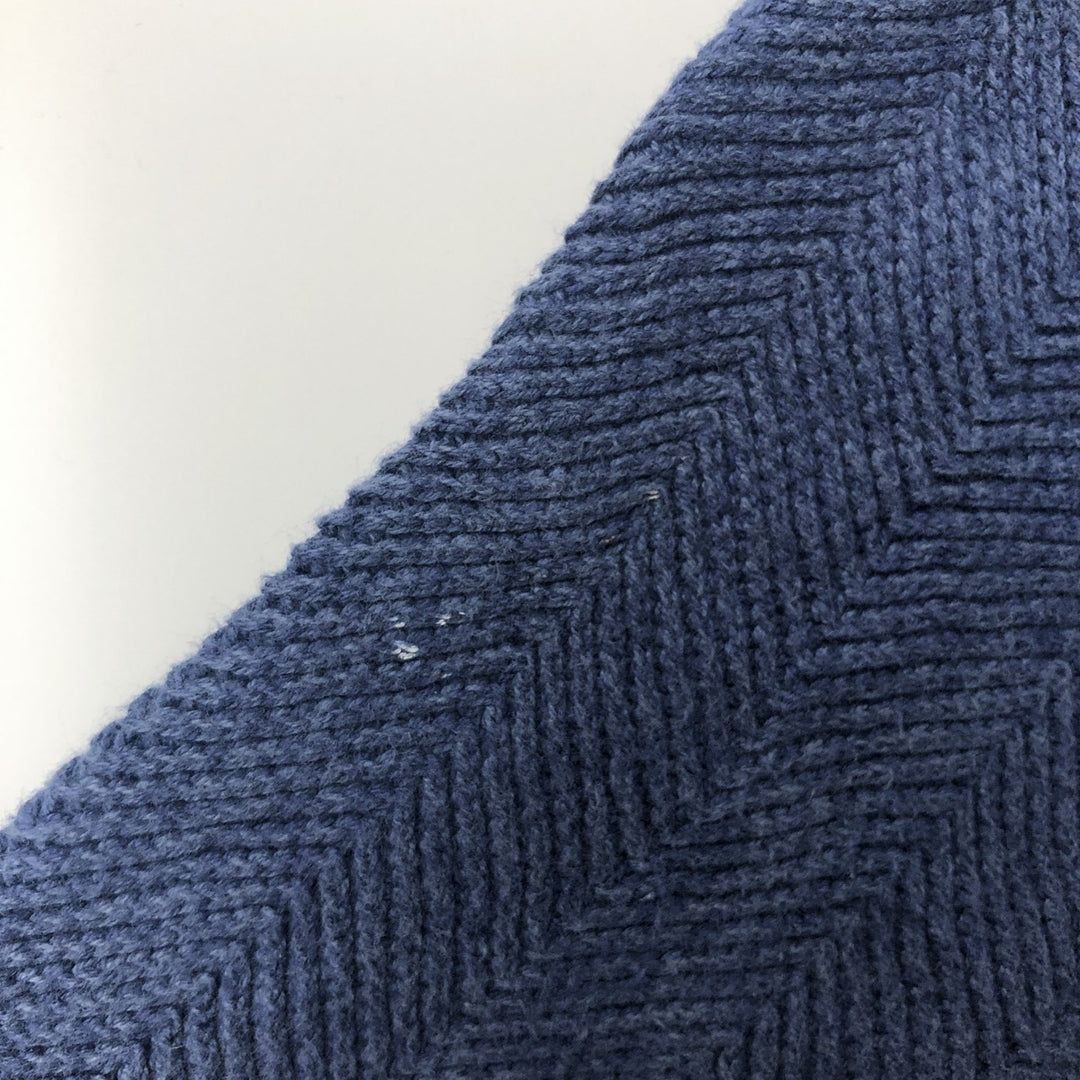 Ralph Lauren CHAPS herringbone cotton knit sweater, men's size M cotton blue type Vintage Second Hand