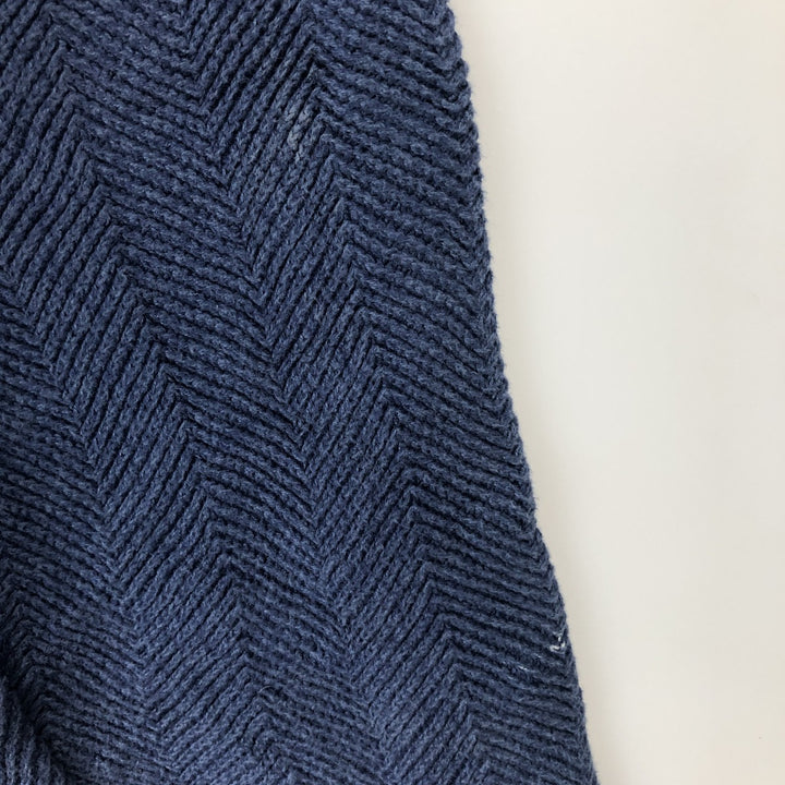 Ralph Lauren CHAPS herringbone cotton knit sweater, men's size M cotton blue type Vintage Second Hand