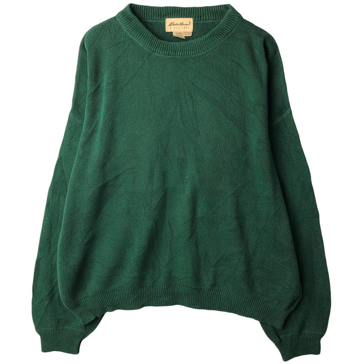 Vintage Eddie Bauer cotton knit sweater, men's size XL cotton green type Vintage Second Hand