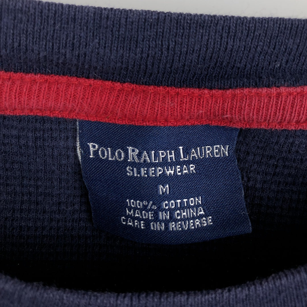 Ralph Lauren POLO RALPH LAUREN SLEEPWEAR Thermal Long T-Shirt, Men's Size Medium cotton navy blue type Vintage Second Hand