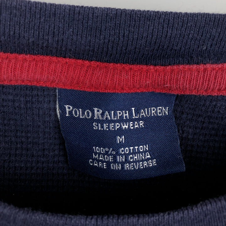 Ralph Lauren POLO RALPH LAUREN SLEEPWEAR Thermal Long T-Shirt, Men's Size Medium cotton navy blue type Vintage Second Hand