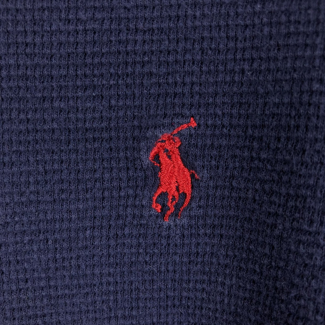 Ralph Lauren POLO RALPH LAUREN SLEEPWEAR Thermal Long T-Shirt, Men's Size Medium cotton navy blue type Vintage Second Hand