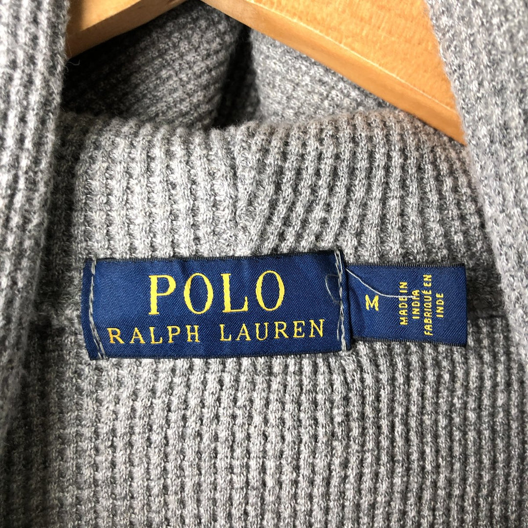 Ralph Lauren POLO RALPH LAUREN Hooded Thermal Long T-Shirt Waffle Men's M cotton gray type Vintage Second Hand