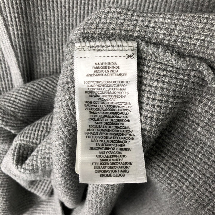 Ralph Lauren POLO RALPH LAUREN Hooded Thermal Long T-Shirt Waffle Men's M cotton gray type Vintage Second Hand