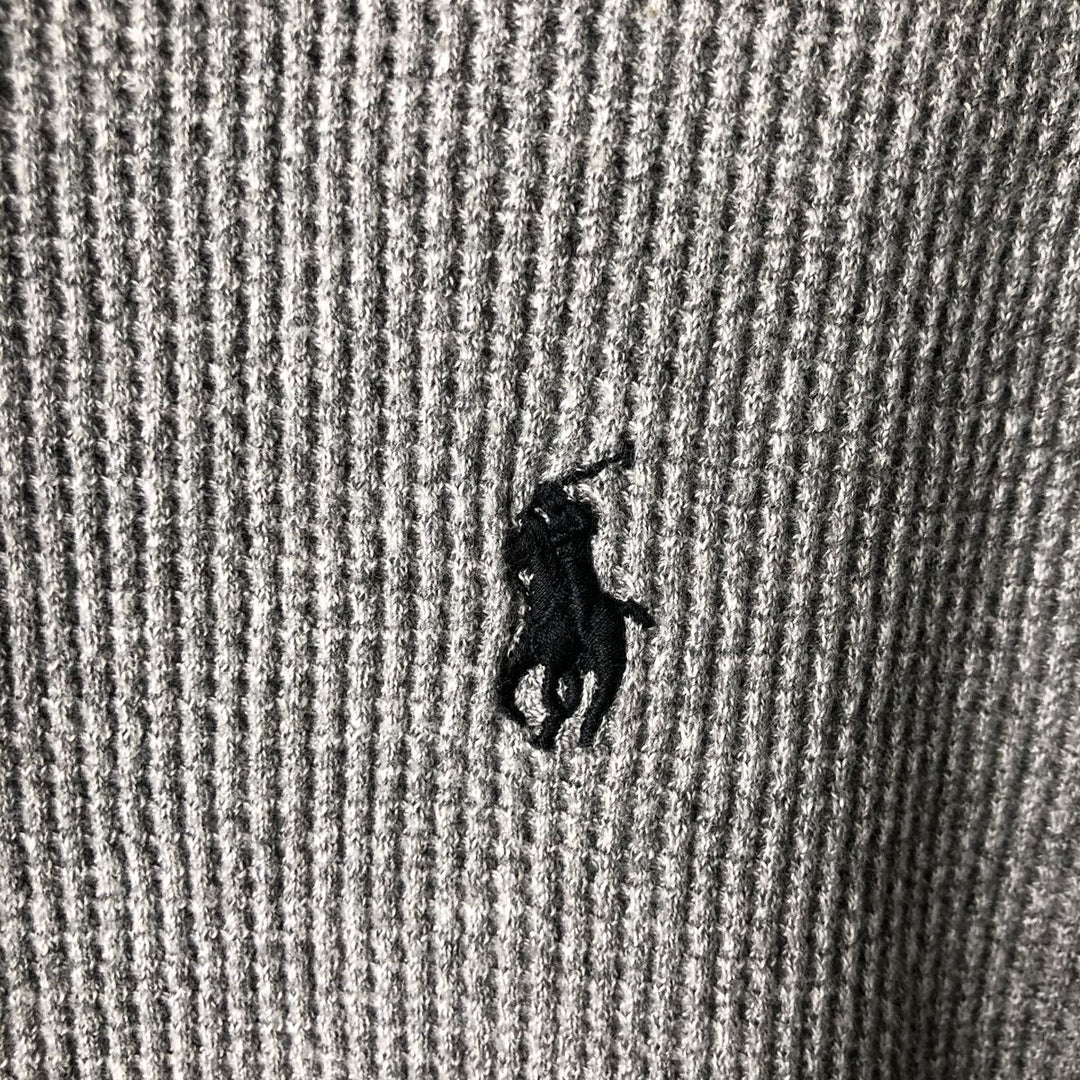 Ralph Lauren POLO RALPH LAUREN Hooded Thermal Long T-Shirt Waffle Men's M cotton gray type Vintage Second Hand