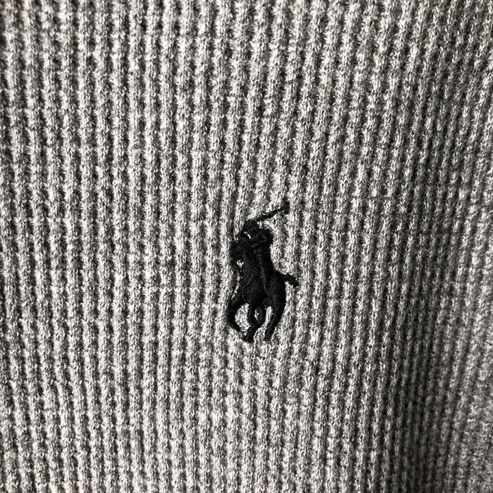 Ralph Lauren POLO RALPH LAUREN Hooded Thermal Long T-Shirt Waffle Men's M cotton gray type Vintage Second Hand