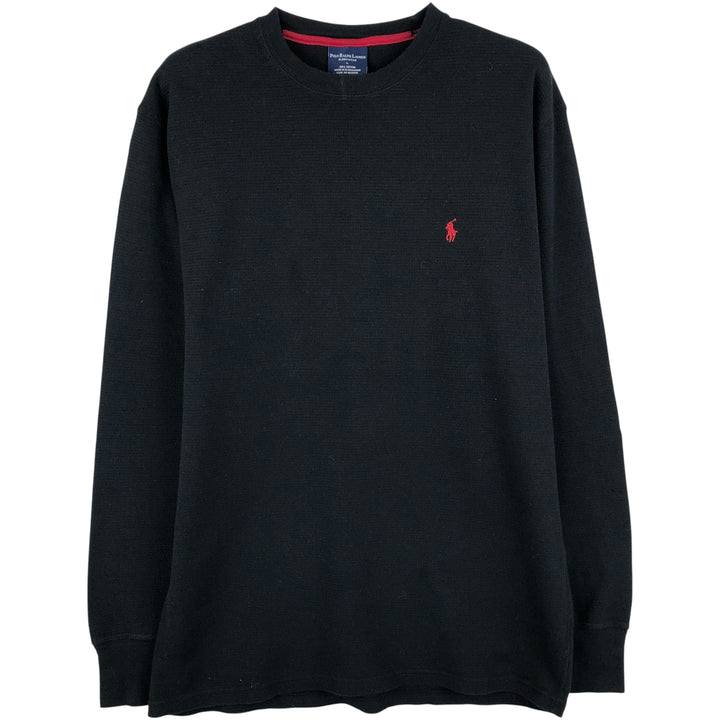 Ralph Lauren POLO RALPH LAUREN SLEEPWEAR Thermal Long T-Shirt, Men's Size L cotton black type Vintage Second Hand