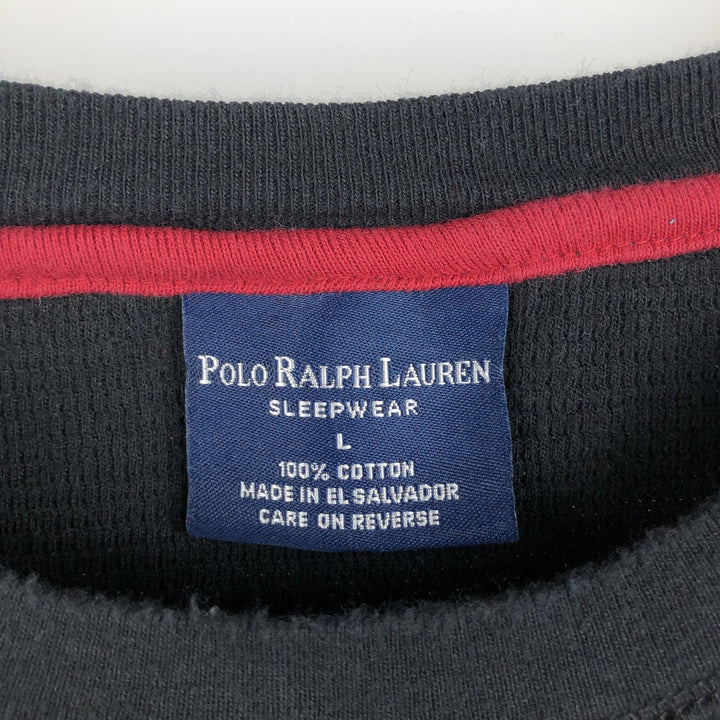 Ralph Lauren POLO RALPH LAUREN SLEEPWEAR Thermal Long T-Shirt, Men's Size L cotton black type Vintage Second Hand