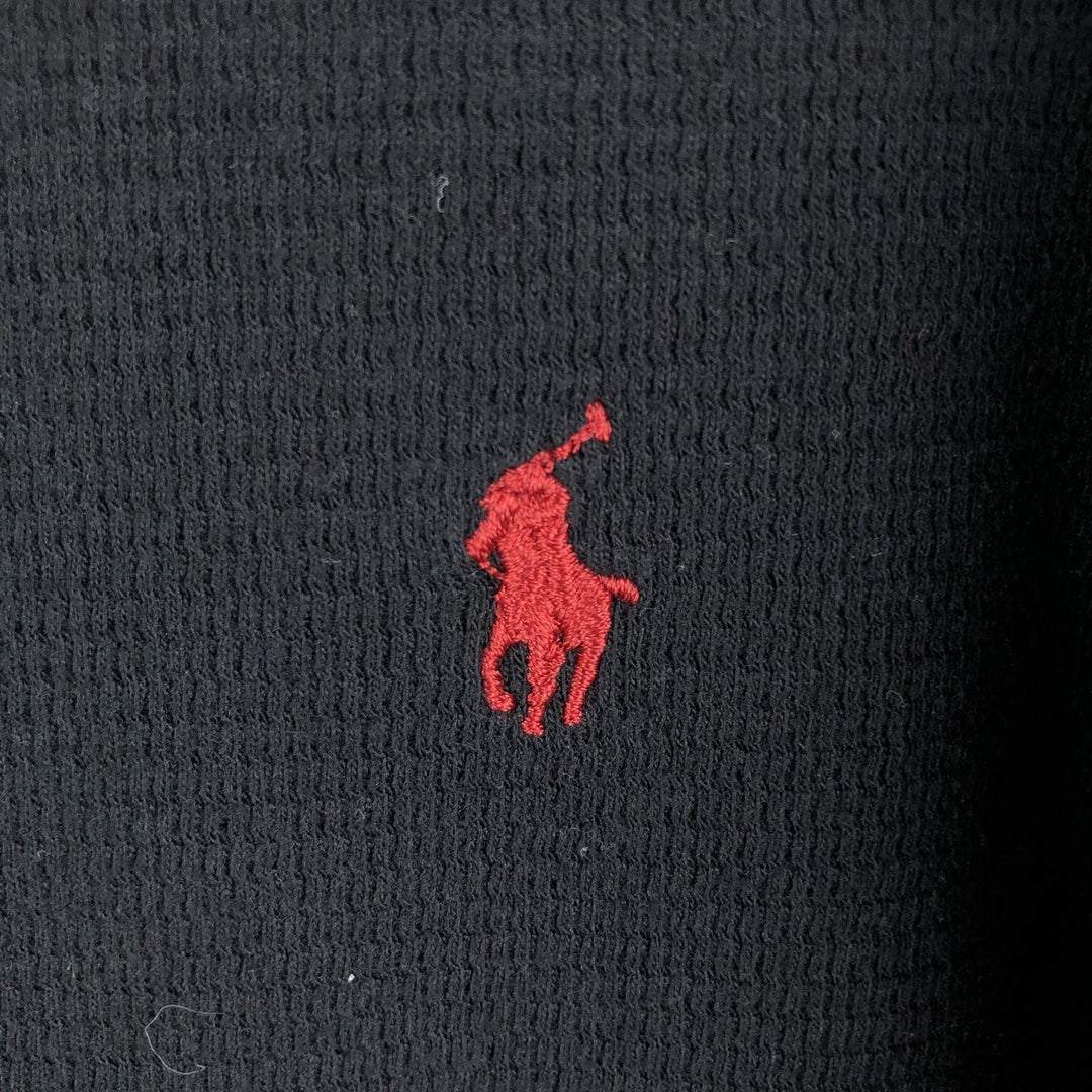 Ralph Lauren POLO RALPH LAUREN SLEEPWEAR Thermal Long T-Shirt, Men's Size L cotton black type Vintage Second Hand