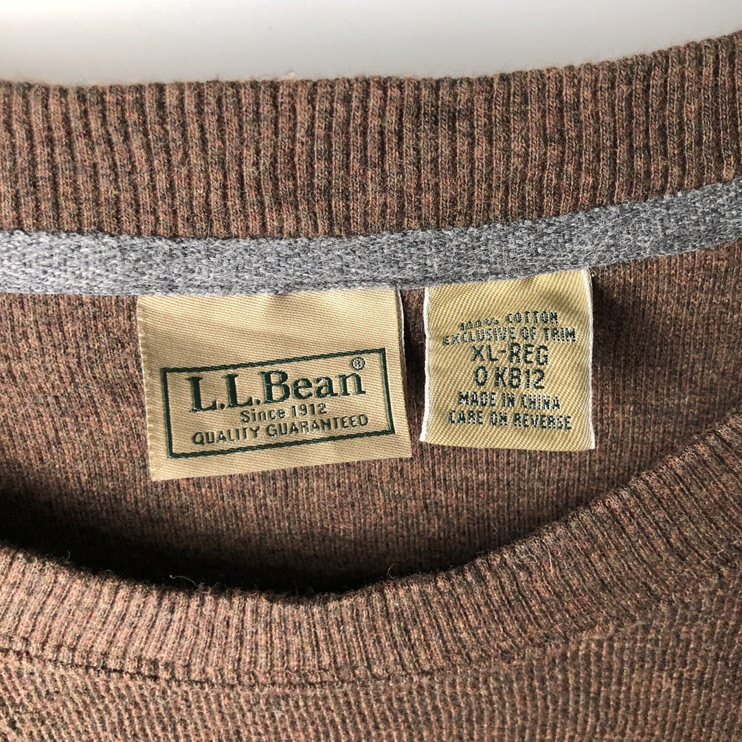 LLBean Thermal Long T-Shirt, Men's XL cotton brown type Vintage Second Hand