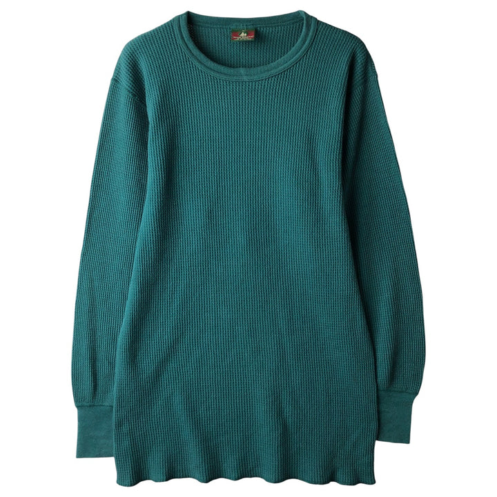 MERVYN'S HIGH SIERRA Thermal Long T-Shirt, Waffle, Made in USA, Men's Size L cotton Emerald green Vintage Second Hand