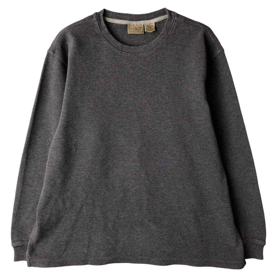 LLBean Thermal Long T-shirt, Men's M size cotton gray type Vintage Second Hand