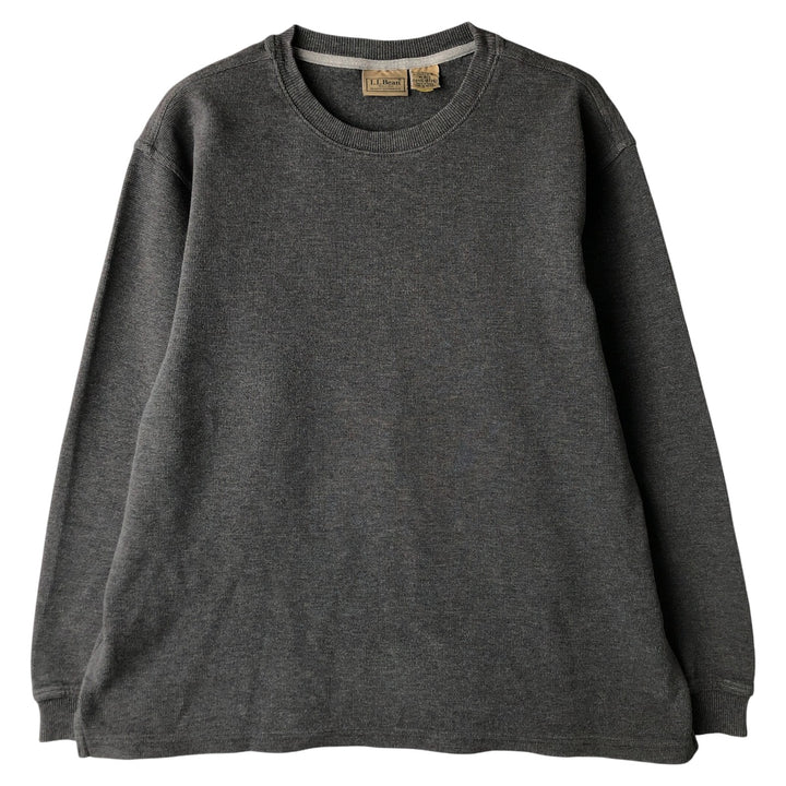 LLBean Thermal Long T-shirt, Men's M size cotton gray type Vintage Second Hand