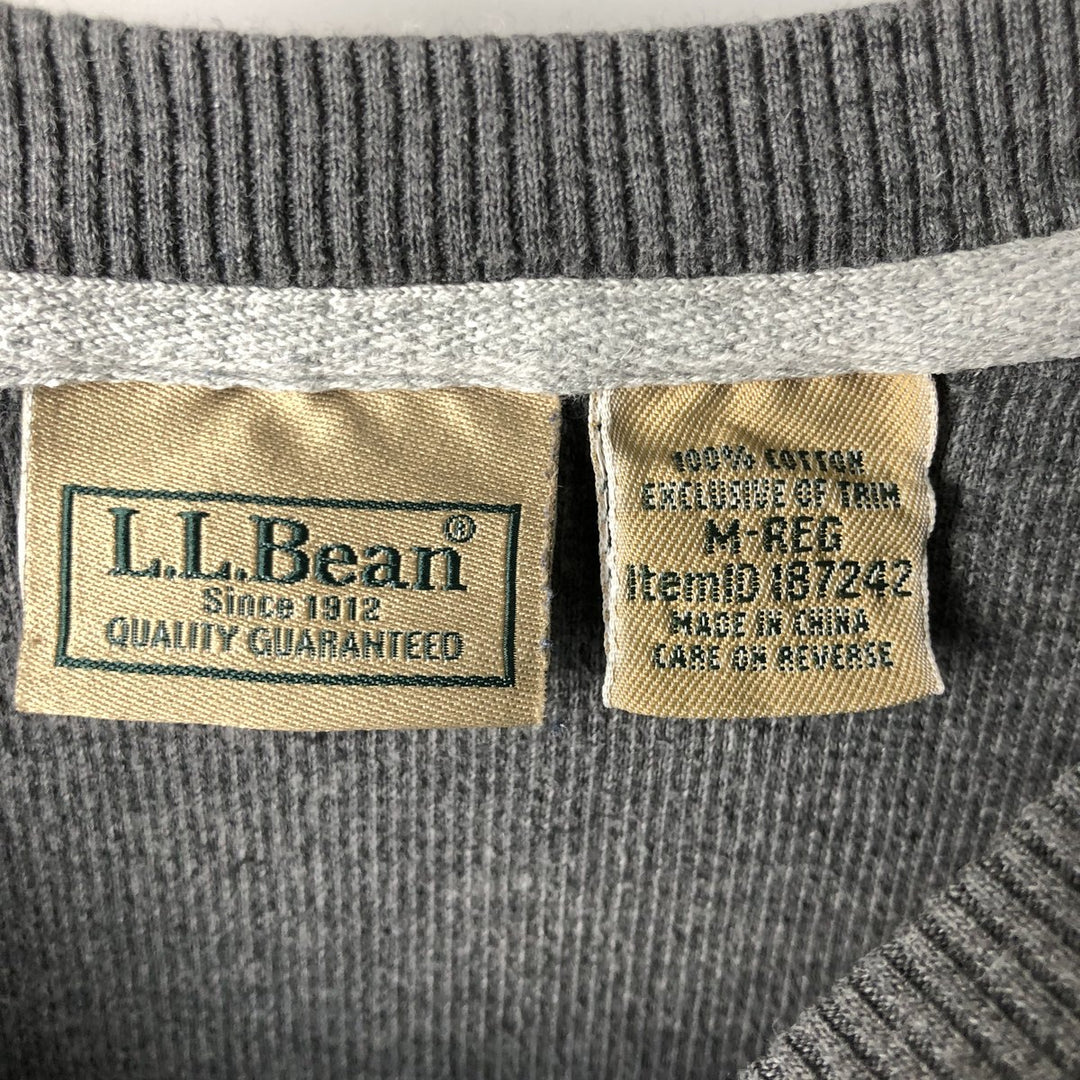 LLBean Thermal Long T-shirt, Men's M size cotton gray type Vintage Second Hand