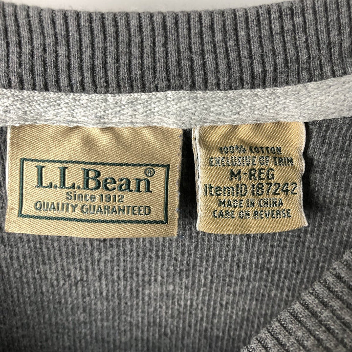 LLBean Thermal Long T-shirt, Men's M size cotton gray type Vintage Second Hand