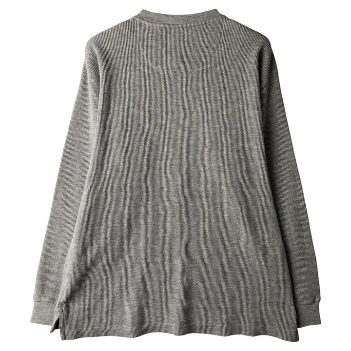 90s-00'S Red Head Henley Neck Thermal Long T-Shirt, Waffle, Men's Size M, Vintage cotton gray type Vintage Second Hand