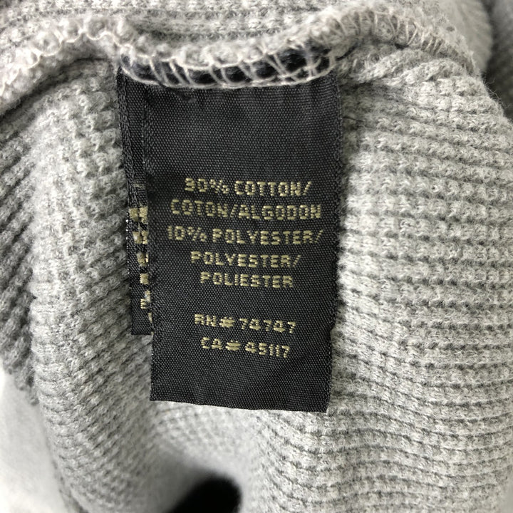 90s-00'S Red Head Henley Neck Thermal Long T-Shirt, Waffle, Men's Size M, Vintage cotton gray type Vintage Second Hand