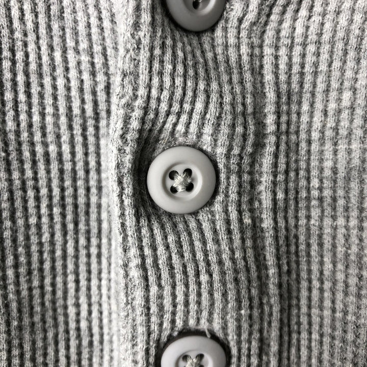 90s-00'S Red Head Henley Neck Thermal Long T-Shirt, Waffle, Men's Size M, Vintage cotton gray type Vintage Second Hand