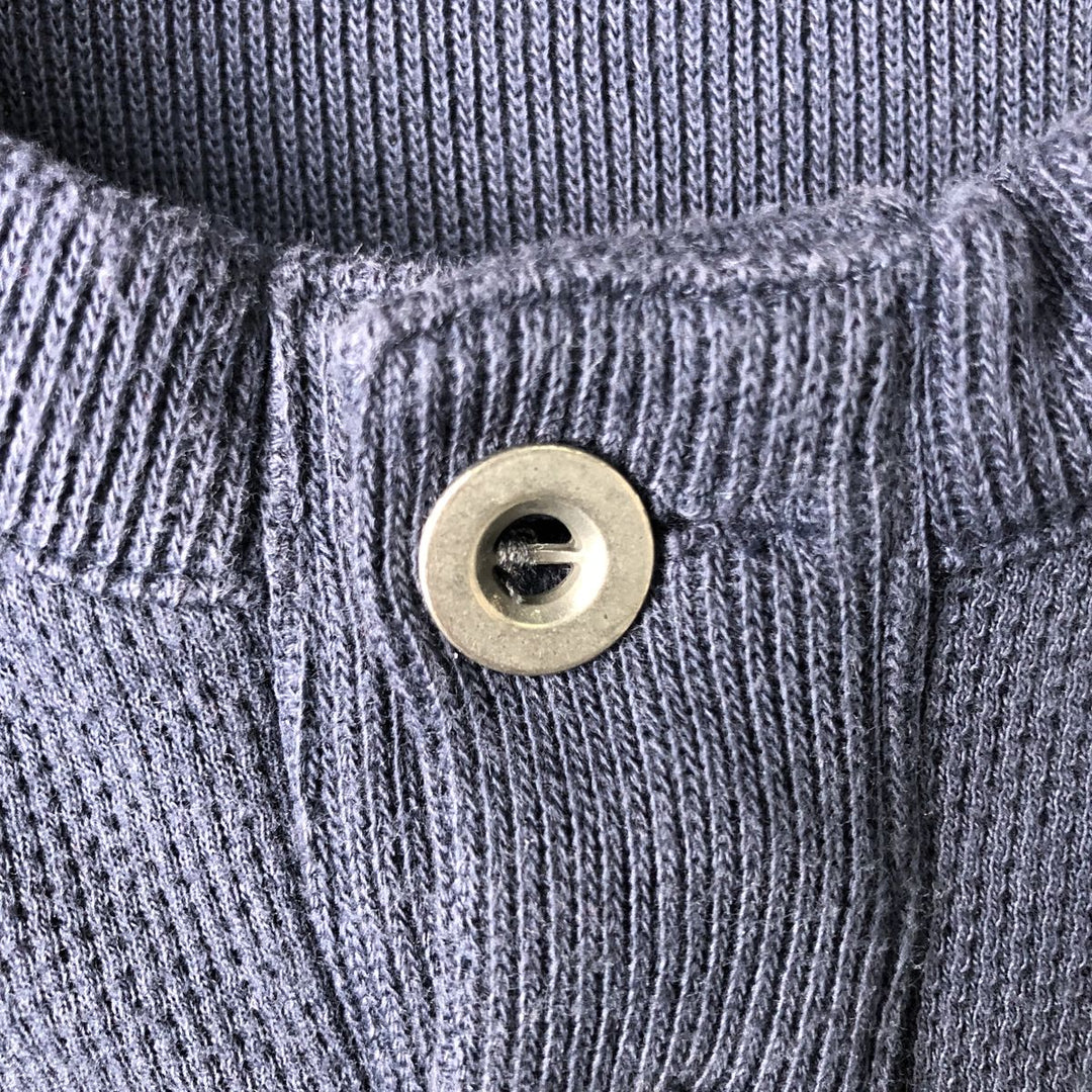 GAP Henley Neck Thermal Long T-Shirt, Men's Size L cotton navy blue type Vintage Second Hand