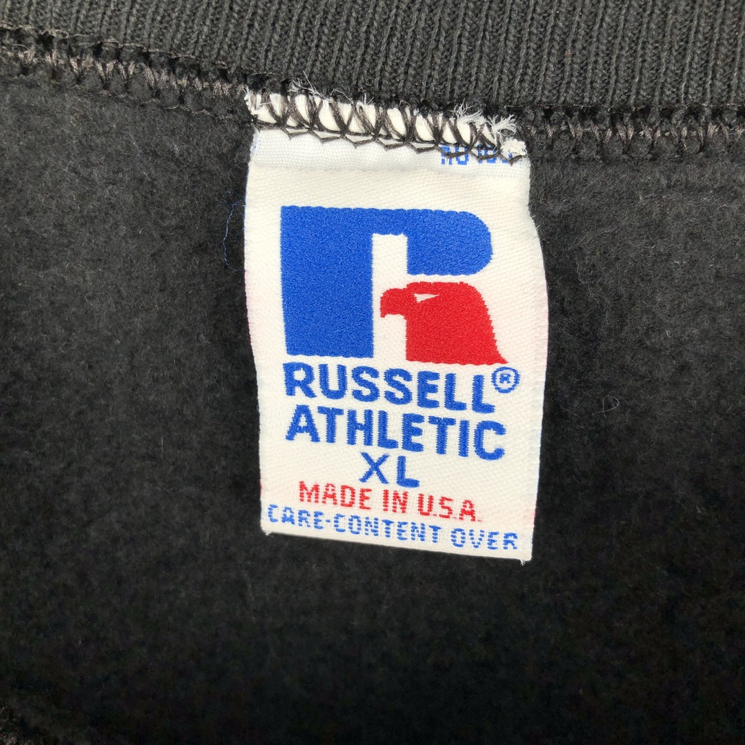 90'S Russell College Sweatshirt, Made in USA, Men's XL, Vintage cotton black type Vintage Second Hand