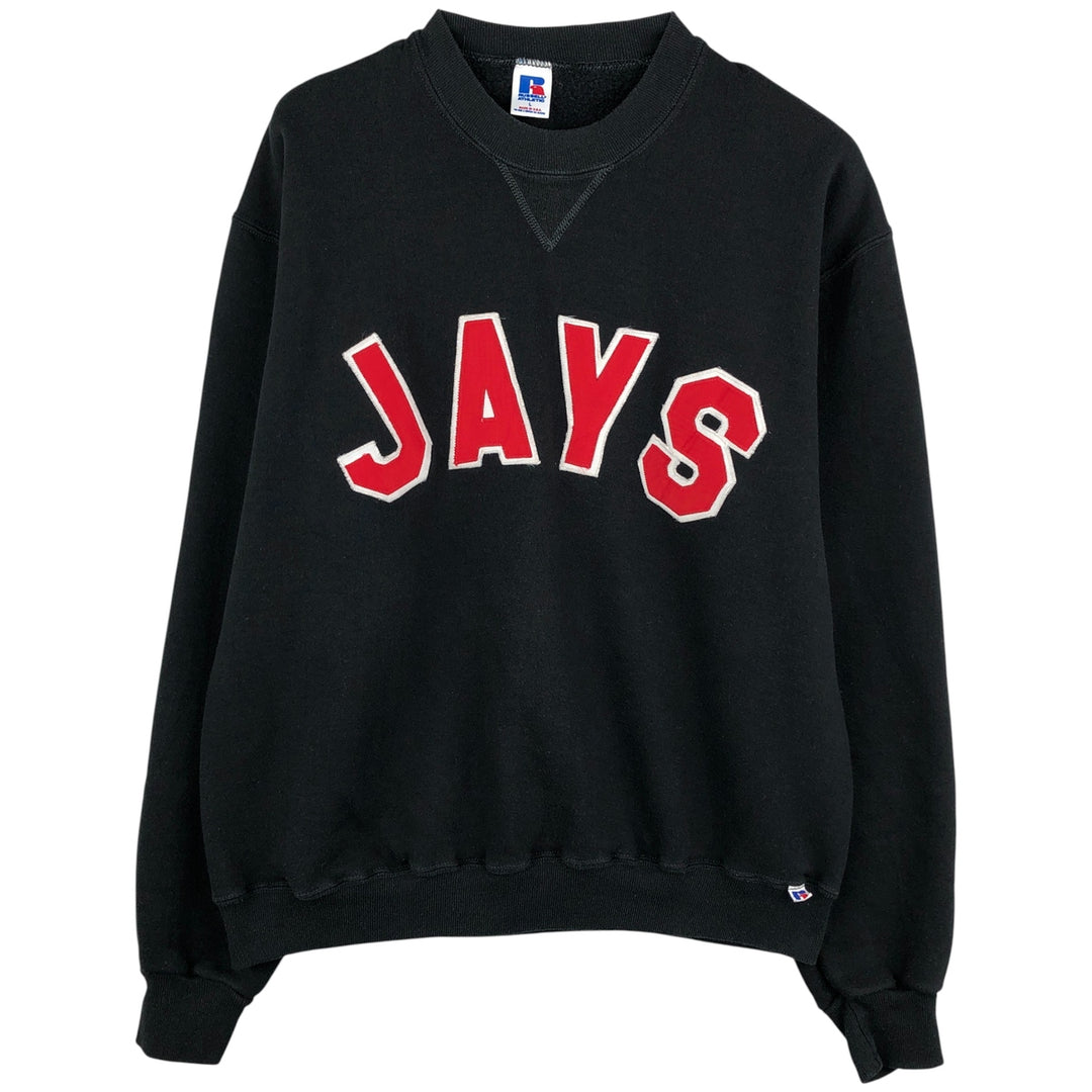 Vintage 1990'S Russell sweatshirt, made in the USA, size L, men's polyester navy blue type Vintage Second Hand