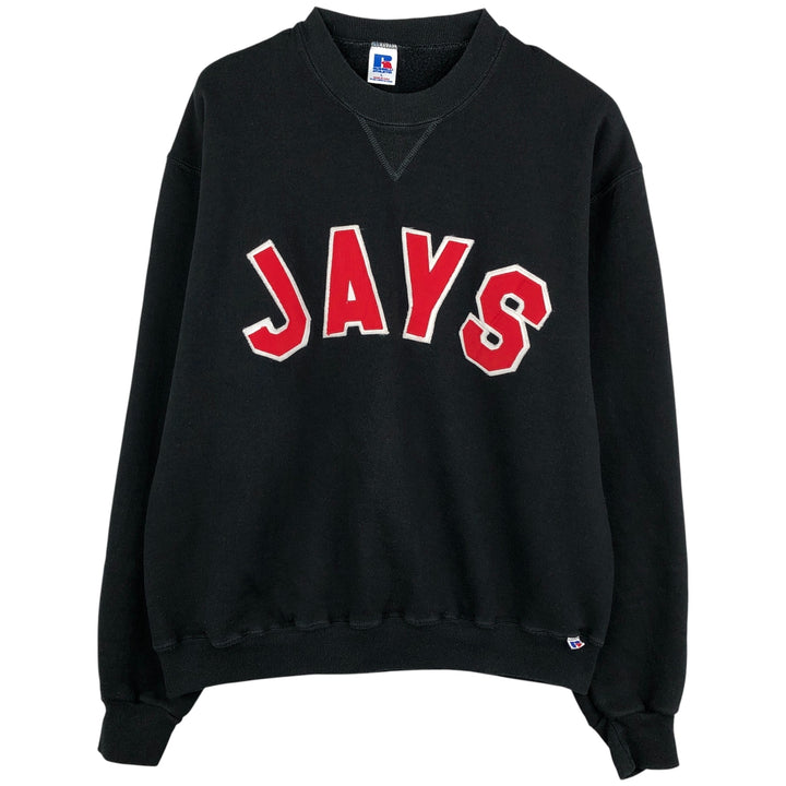 Vintage 1990'S Russell sweatshirt, made in the USA, size L, men's polyester navy blue type Vintage Second Hand
