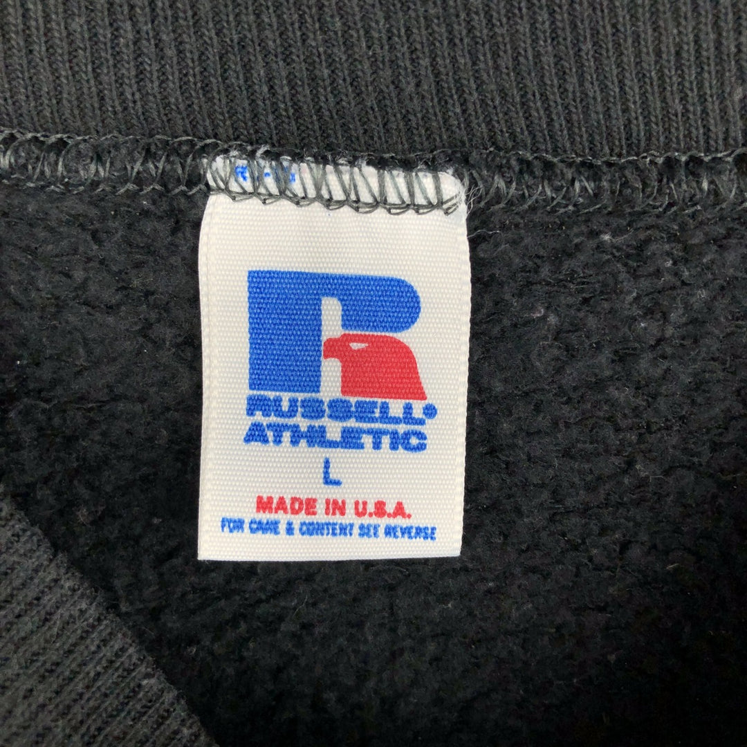 Vintage 1990'S Russell sweatshirt, made in the USA, size L, men's polyester navy blue type Vintage Second Hand