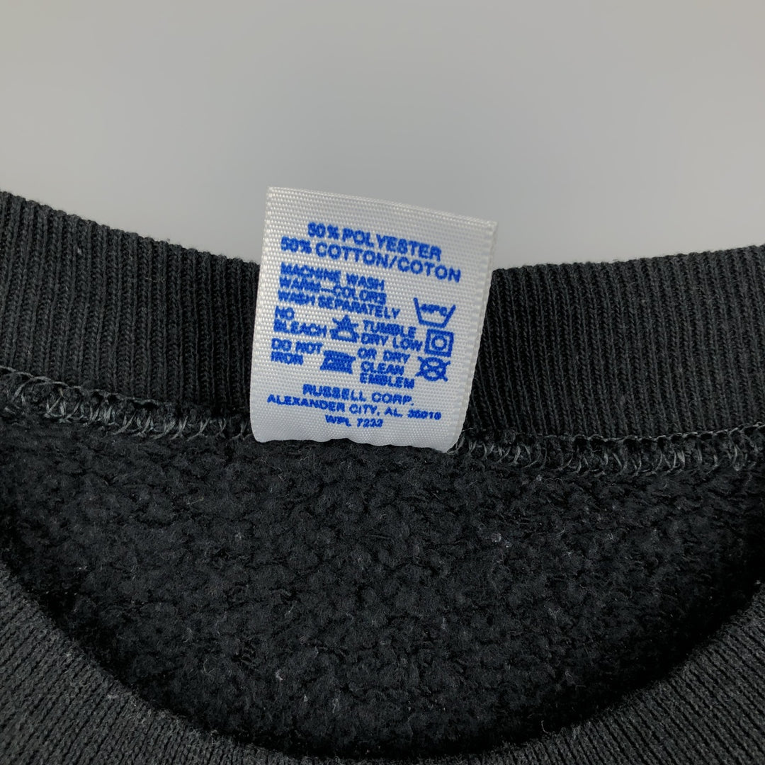 Vintage 1990'S Russell sweatshirt, made in the USA, size L, men's polyester navy blue type Vintage Second Hand