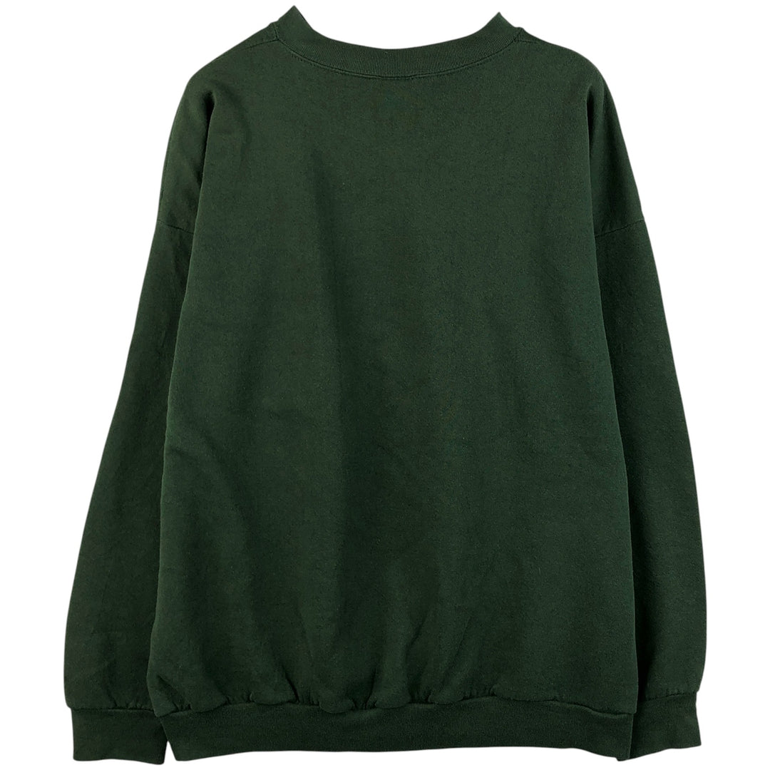 90'S Trau and Loevner Michigan State University College Character Sweatshirt, Made in USA, Men's Size XXXL cotton Green type dark green Vintage Second Hand