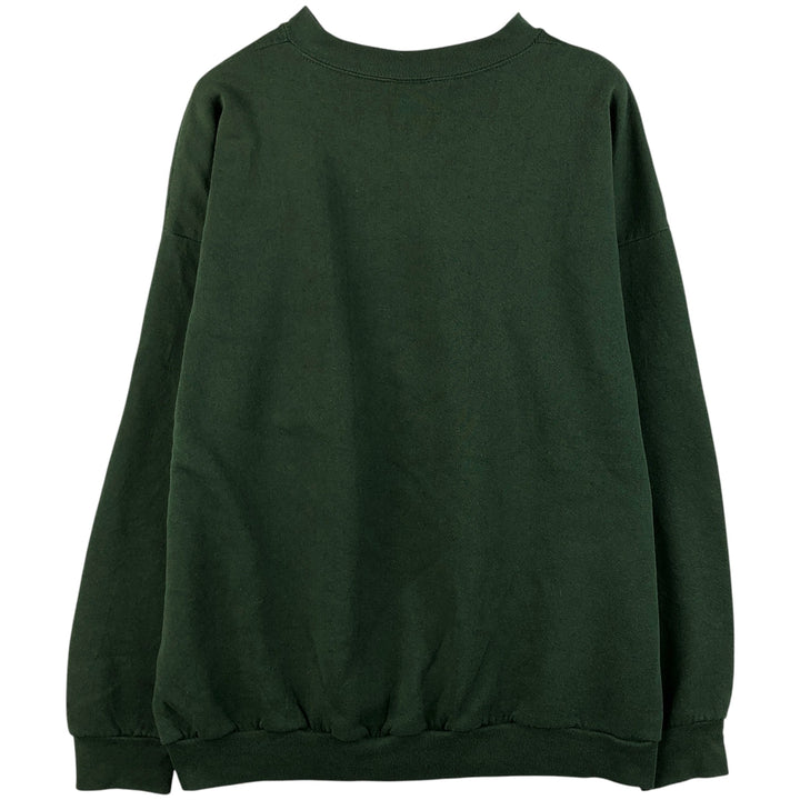 90'S Trau and Loevner Michigan State University College Character Sweatshirt, Made in USA, Men's Size XXXL cotton Green type dark green Vintage Second Hand