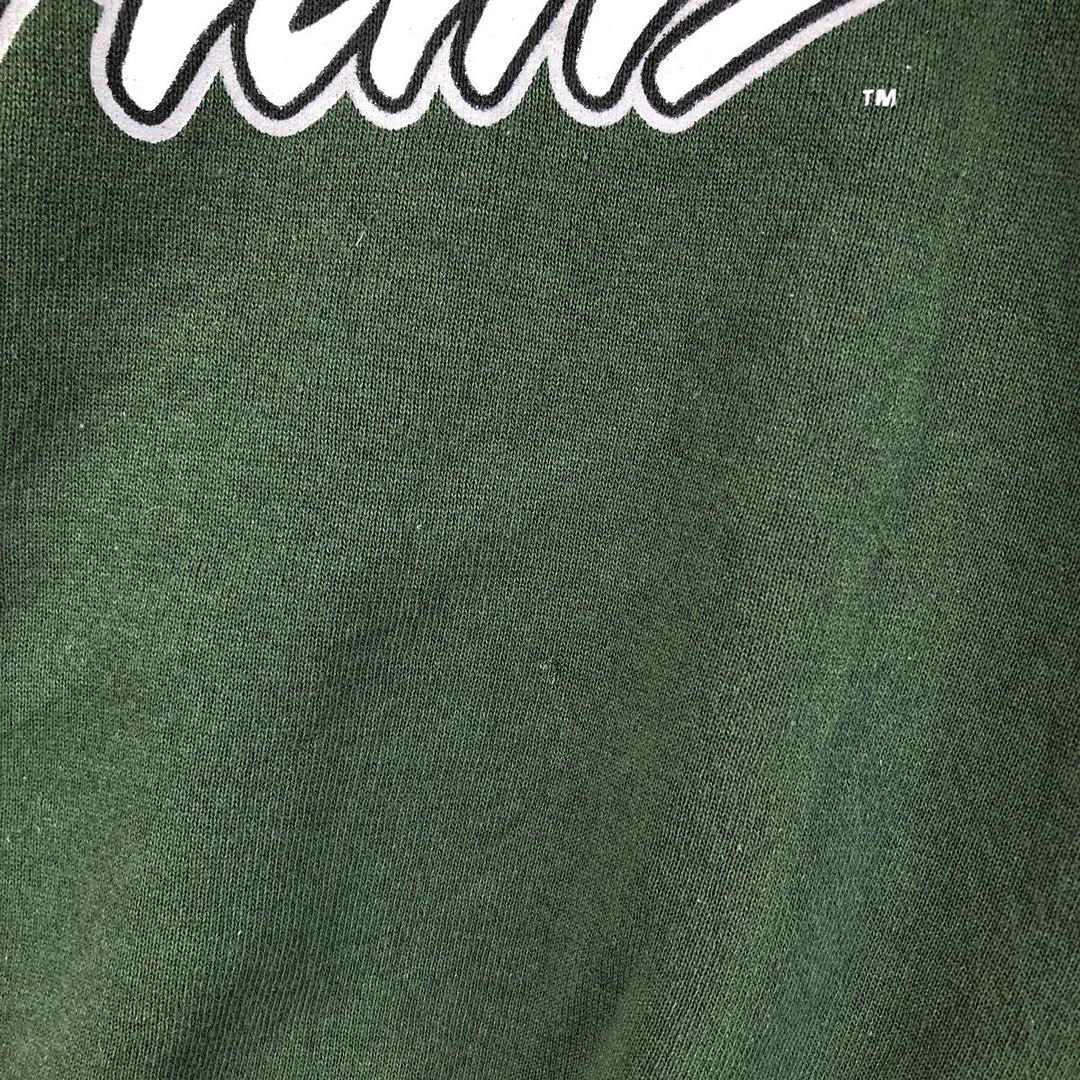 90'S Trau and Loevner Michigan State University College Character Sweatshirt, Made in USA, Men's Size XXXL cotton Green type dark green Vintage Second Hand