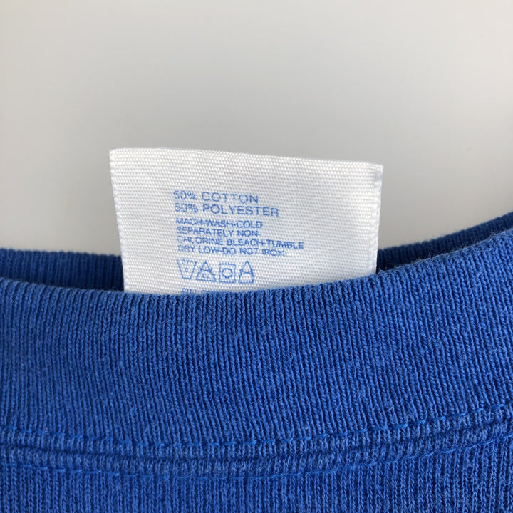 Vintage 90'S Logo 7 Inc. Heavy Weight College Sweatshirt, Made in USA, Men's Size Medium cotton blue type Vintage Second Hand