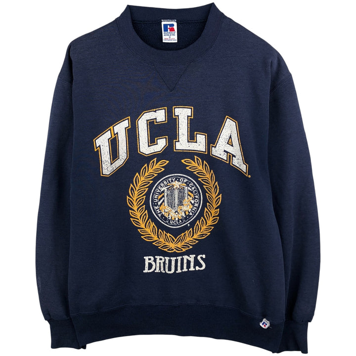 90'S Russell UCLA college sweatshirt, made in the USA, men's size M, vintage cotton navy blue type Vintage Second Hand