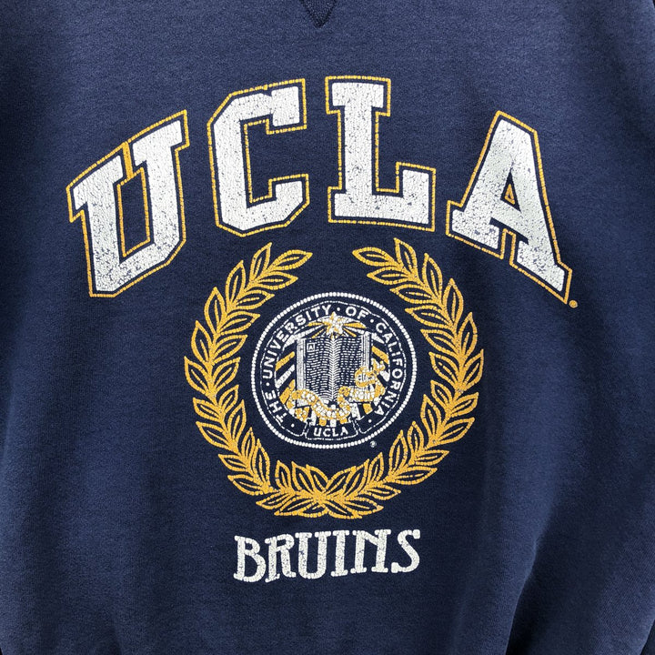 90'S Russell UCLA college sweatshirt, made in the USA, men's size M, vintage cotton navy blue type Vintage Second Hand