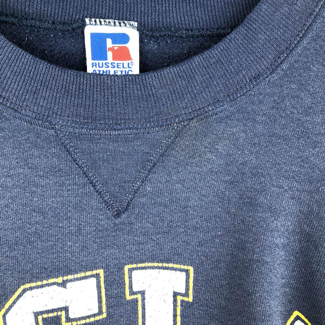 90'S Russell UCLA college sweatshirt, made in the USA, men's size M, vintage cotton navy blue type Vintage Second Hand