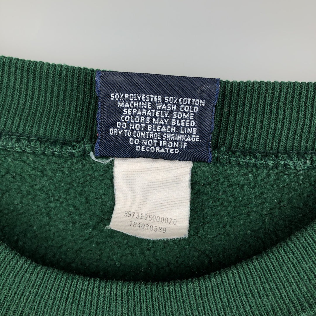 Vintage 90'S Jansport triple print college sweatshirt, made in the USA, men's size L polyester green type Vintage Second Hand