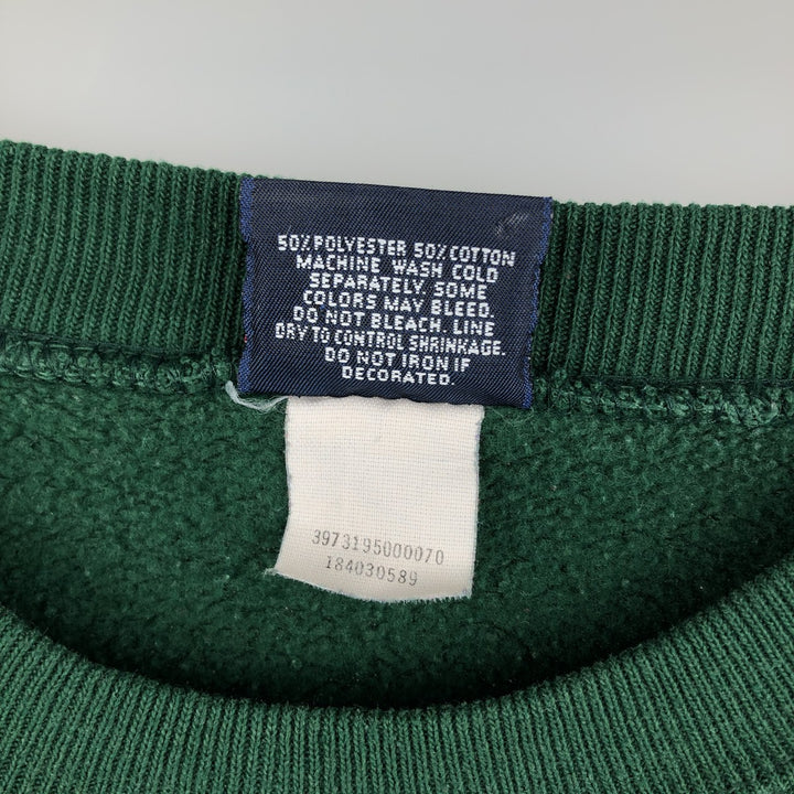 Vintage 90'S Jansport triple print college sweatshirt, made in the USA, men's size L polyester green type Vintage Second Hand