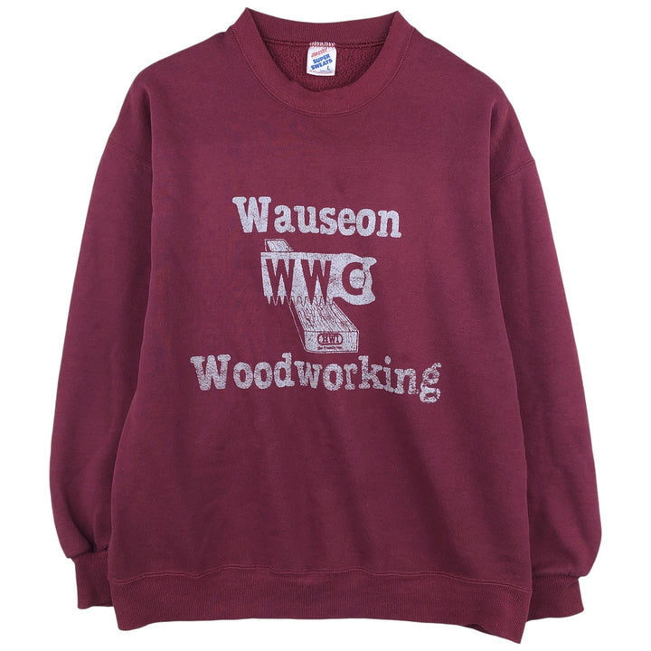 Vintage 90'S Jerzees Super Sweats college sweatshirt, made in the USA, size L, men's cotton wine-red Vintage Second Hand