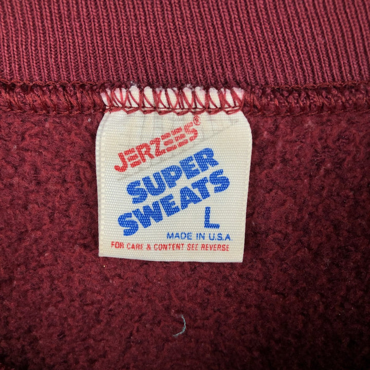 Vintage 90'S Jerzees Super Sweats college sweatshirt, made in the USA, size L, men's cotton wine-red Vintage Second Hand