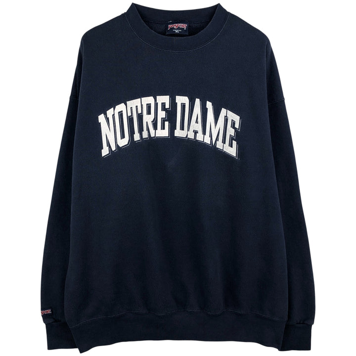 Vintage 90'S JanSport Notre Dame University College Sweatshirt, Made in USA, Men's XL cotton navy blue type Vintage Second Hand
