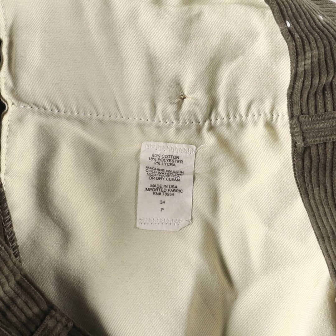 2000'S Orvis corduroy pants, made in the USA, men's size W33 cotton Green type dark green Vintage Second Hand