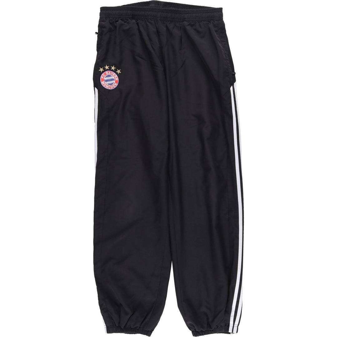 Adidas Bundesliga Bayern Munich Warm-Up Pants, Nylon, Crinkle-Shake Pants, Men's Size Medium polyester black type Vintage Second Hand