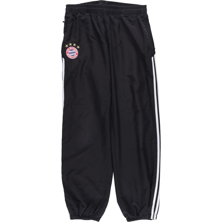 Adidas Bundesliga Bayern Munich Warm-Up Pants, Nylon, Crinkle-Shake Pants, Men's Size Medium polyester black type Vintage Second Hand