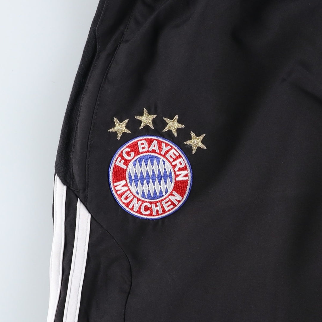 Adidas Bundesliga Bayern Munich Warm-Up Pants, Nylon, Crinkle-Shake Pants, Men's Size Medium polyester black type Vintage Second Hand