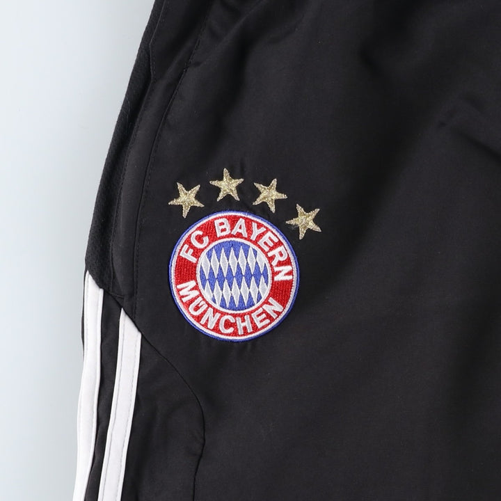 Adidas Bundesliga Bayern Munich Warm-Up Pants, Nylon, Crinkle-Shake Pants, Men's Size Medium polyester black type Vintage Second Hand