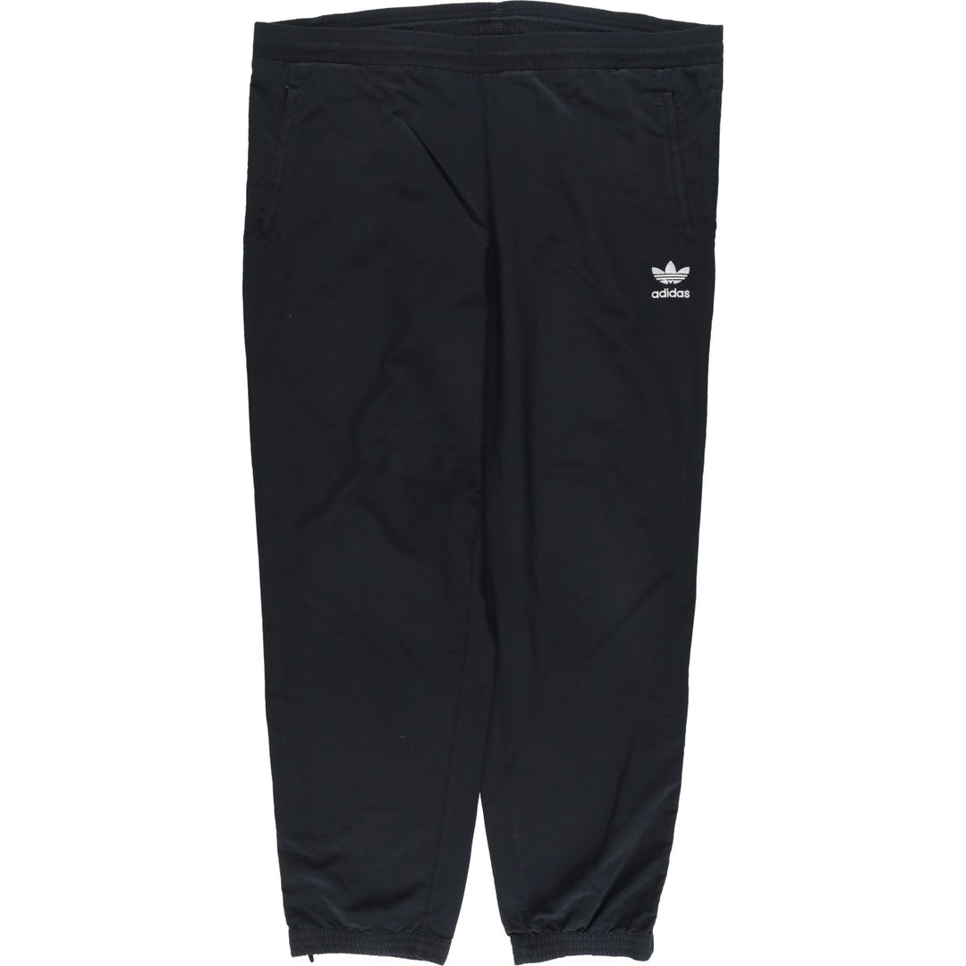 Vintage 90'S Adidas Trefoil Logo Warm-Up Pants, Nylon, Crinkle-Shake Pants, Men's Size L polyester black type Vintage Second Hand