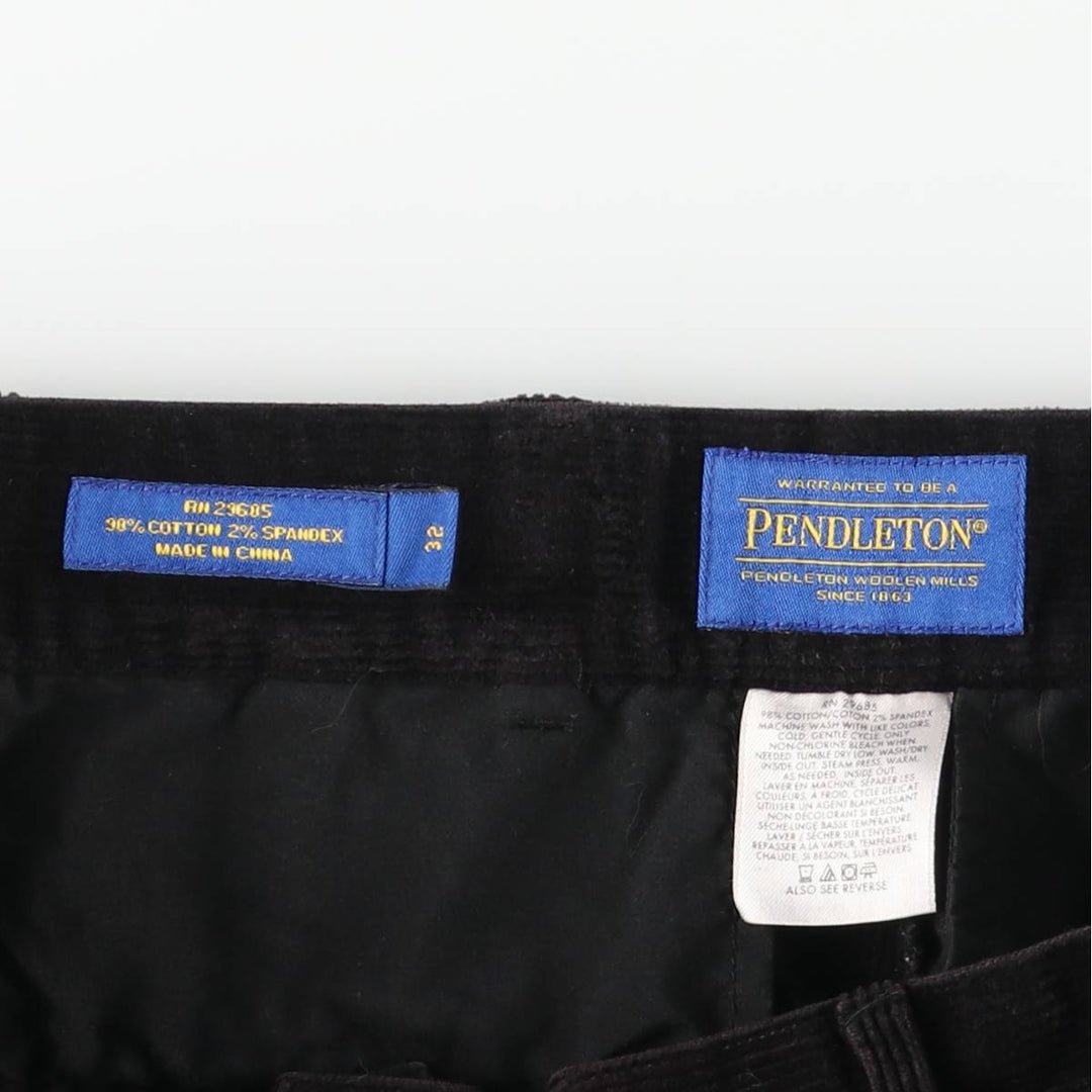 Pendleton PENDLETON Men's Corduroy Pants (Size W33) cotton black type Vintage Second Hand